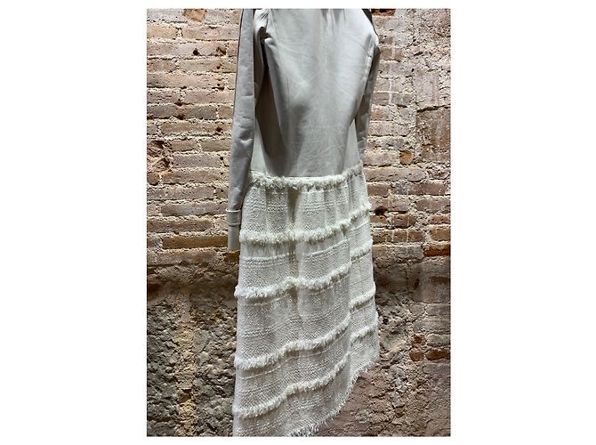 Chanel Gabardina de piel de cordero crema Crudo - vista 9