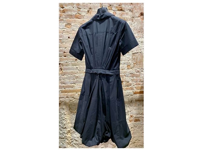 Vestido midi Louis Vuitton de algodón azul marino - vista 5