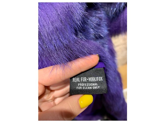 Autre Marque Abrigo de piel real Saga Furs morado Púrpura - vista 4