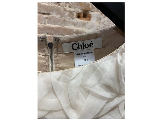 Vestido Chloé Cloud de seda crema Crudo - vista 3