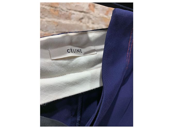Calça perna larga Céline azul coral viscose - vista 4