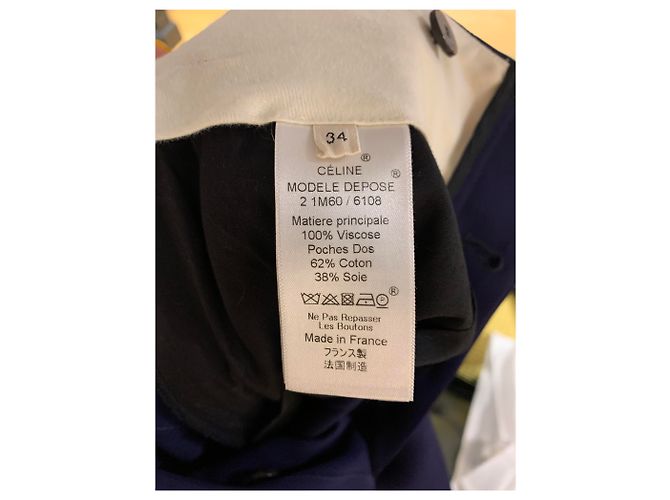 Calça perna larga Céline azul coral viscose - vista 8