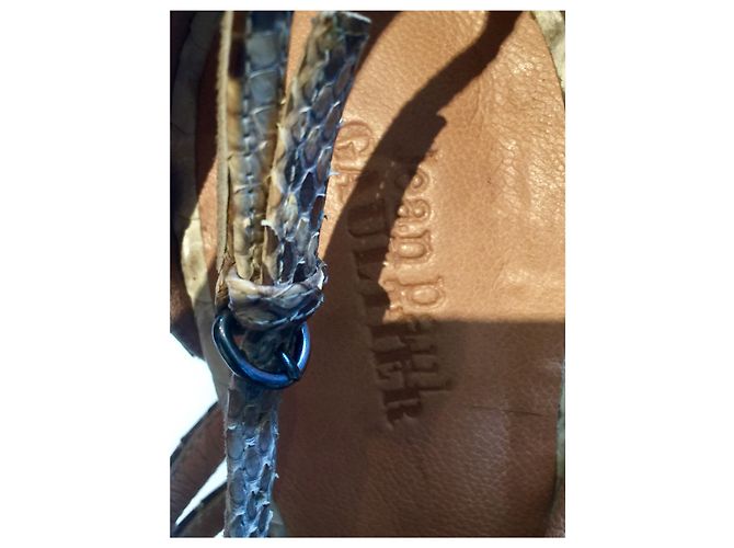Jean Paul Gaultier Python Sandalen mit Plateau Braun Beige Python drucken - Ansicht 6