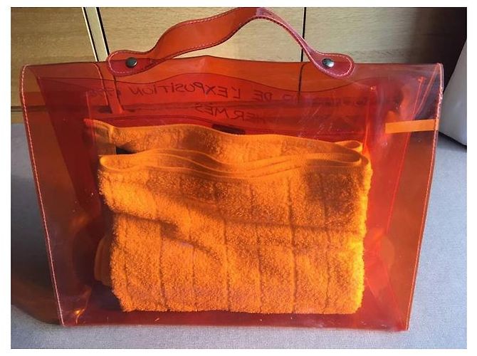 Hermès Ermete 1998 Souvenir D'exposition Clear Orange Kelly Arancione - vista 5