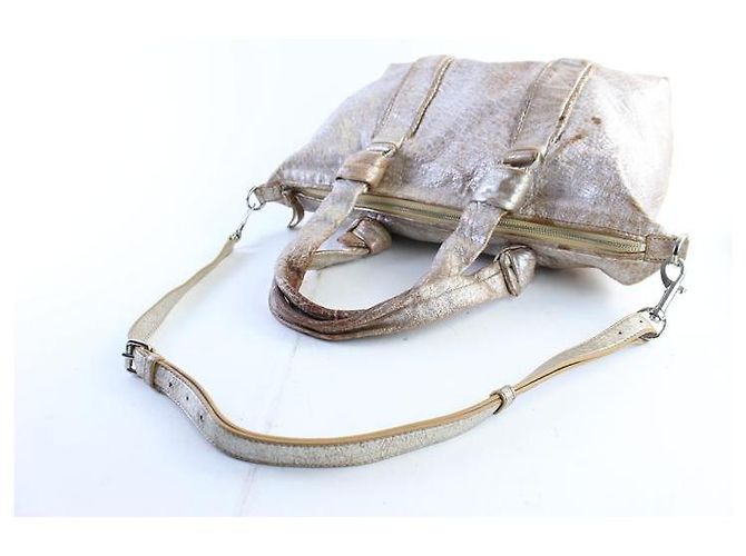 Cole Haan Pelle metallizzata invecchiata 2modo Boston Duffle Argento - vista 5