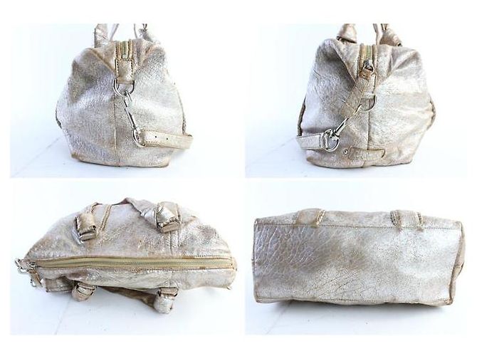 Cole Haan Pelle metallizzata invecchiata 2modo Boston Duffle Argento - vista 8