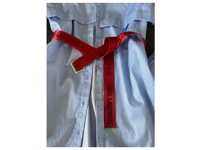Vestido Karl Lagerfeld de algodón azul claro - vista 2