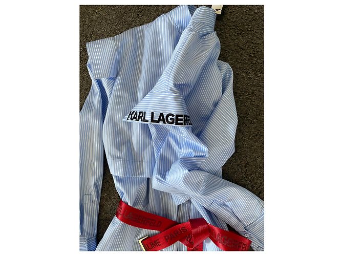 Vestido Karl Lagerfeld de algodón azul claro - vista 3