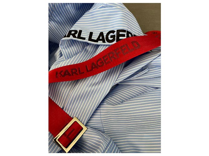 Vestido Karl Lagerfeld de algodón azul claro - vista 8