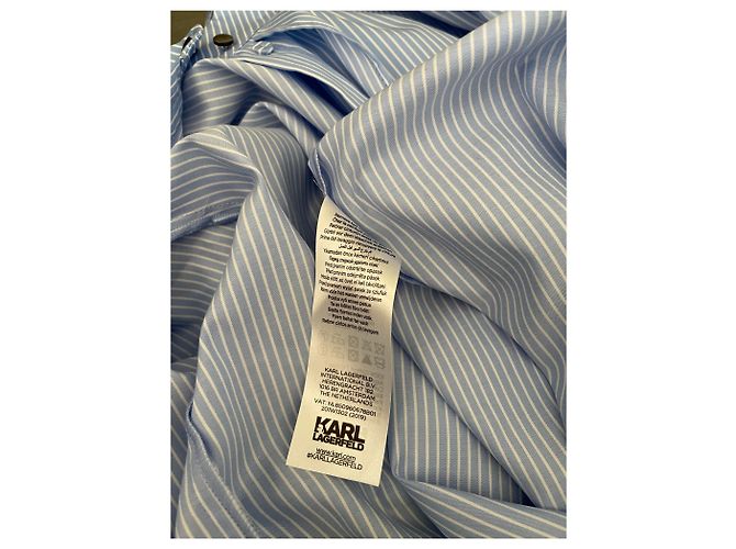 Vestido Karl Lagerfeld de algodón azul claro - vista 9