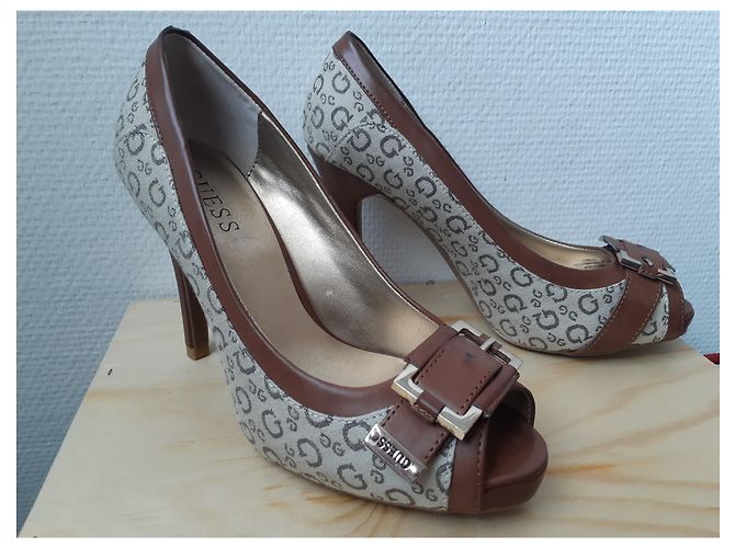 Guess High Heels Beige Stoff Größe 38.5 - Ansicht 3