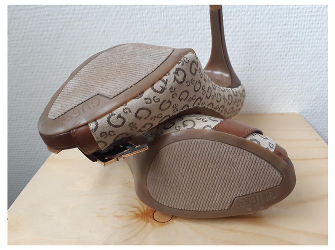 Guess High Heels Beige Stoff Größe 38.5 - Ansicht 5
