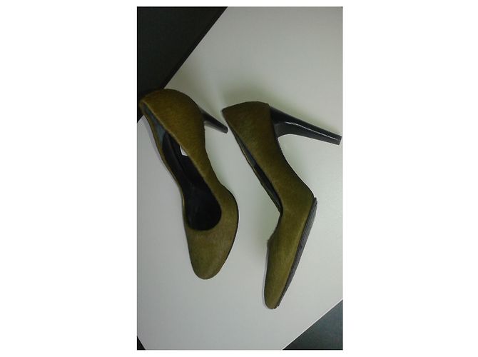 Zapatos de Tacón Vanessa Bruno Verde Oliva en Piel de Becerro - vista 3