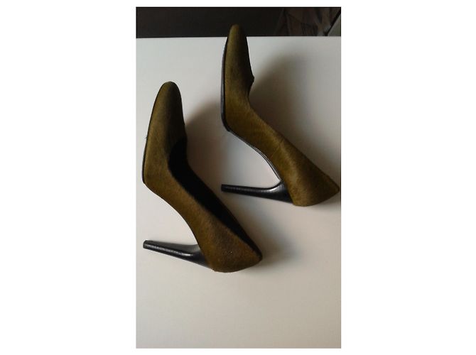 Zapatos de Tacón Vanessa Bruno Verde Oliva en Piel de Becerro - vista 7