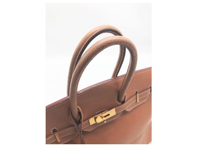 Birkin Hermès Handtaschen Hellbraun Karamell - Ansicht 12