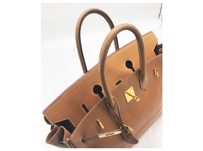 Birkin Hermès Handtaschen Hellbraun Karamell - Ansicht 19