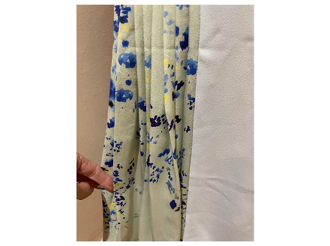 Falda de seda Cacharel azul verde talla 36 - vista 2