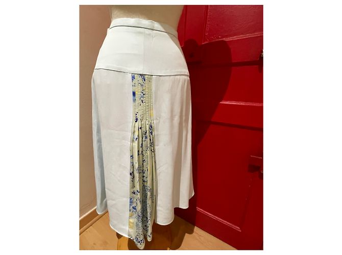 Falda de seda Cacharel azul verde talla 36 - vista 3