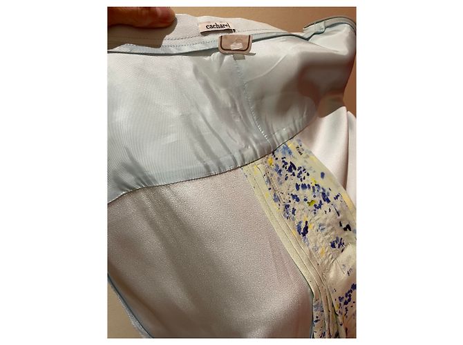 Falda de seda Cacharel azul verde talla 36 - vista 5