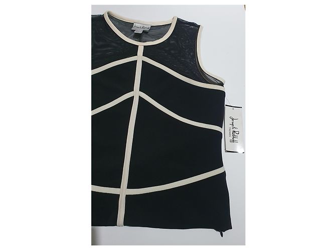 Canotta nera Joseph Ribkoff Nero Bianco - vista 3