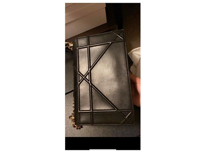 Borsa a mano Dior Diorama in pelle nera Nero - vista 14