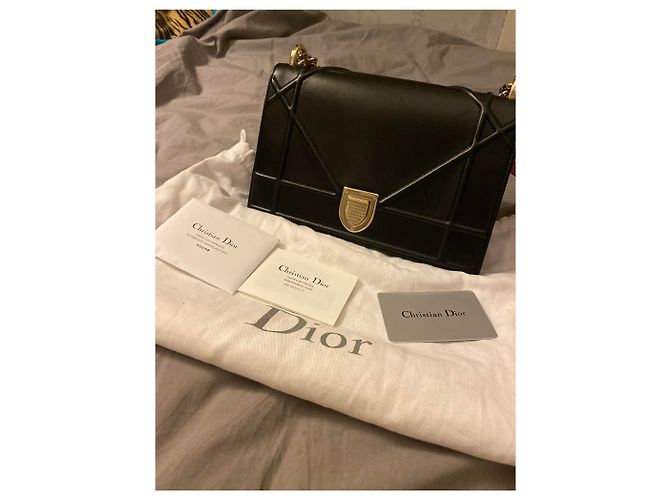 Borsa a mano Dior Diorama in pelle nera Nero - vista 2