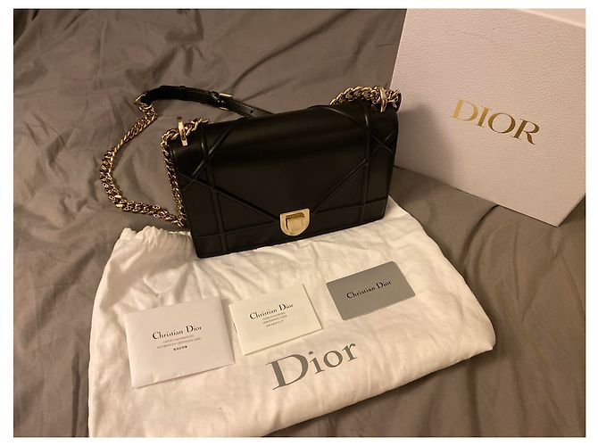 Borsa a mano Dior Diorama in pelle nera Nero - vista 4