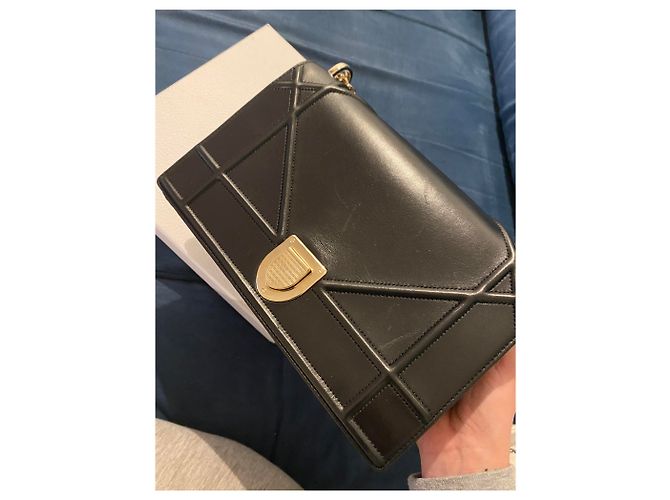 Borsa a mano Dior Diorama in pelle nera Nero - vista 6