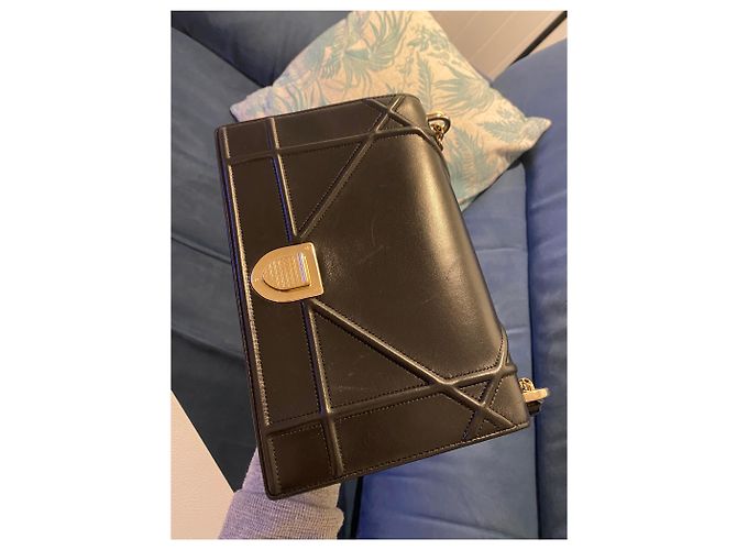 Borsa a mano Dior Diorama in pelle nera Nero - vista 7