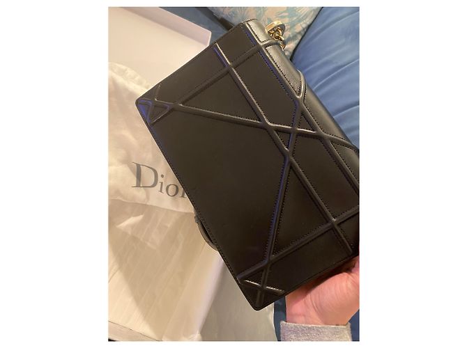Borsa a mano Dior Diorama in pelle nera Nero - vista 8