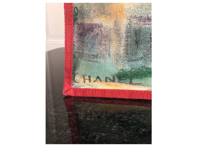 Chanel Sacolas Vermelho Bege - vista 3