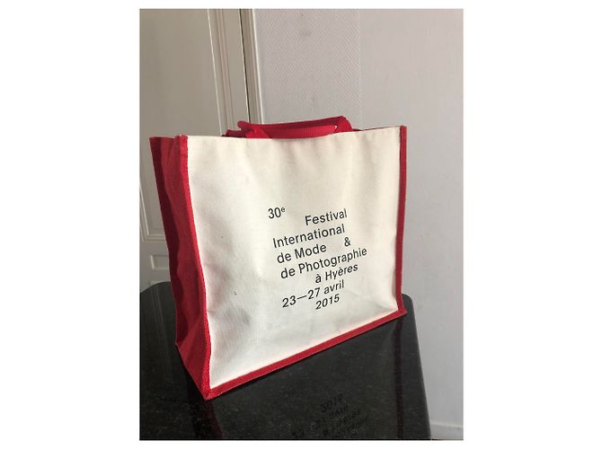 Chanel Sacolas Vermelho Bege - vista 8