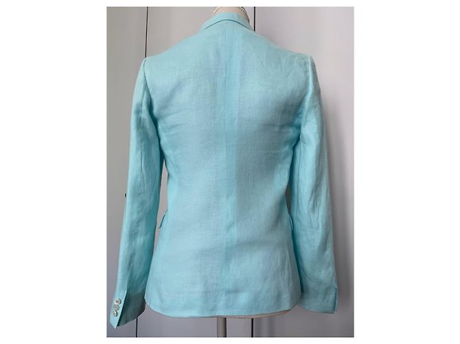 Autre Marque CURLING lagunenblaue Leinenjacke Hellblau - Ansicht 2