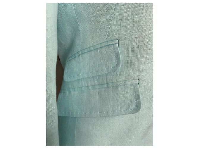 Autre Marque CURLING lagunenblaue Leinenjacke Hellblau - Ansicht 3