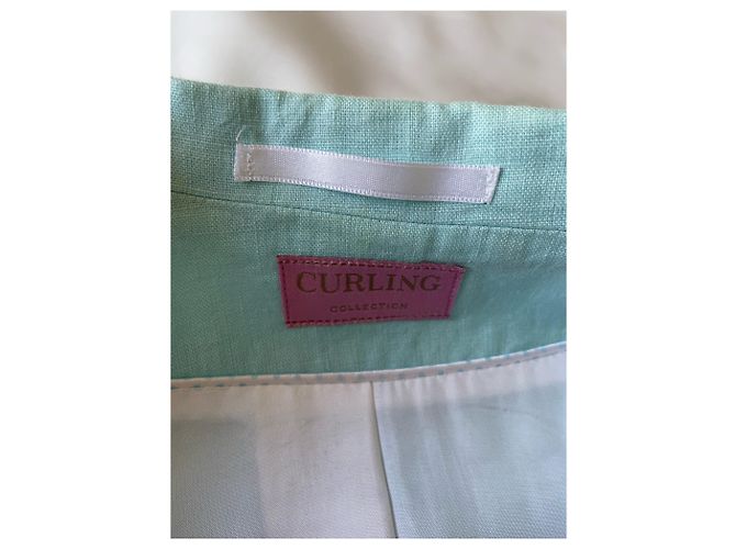 Autre Marque CURLING lagunenblaue Leinenjacke Hellblau - Ansicht 5