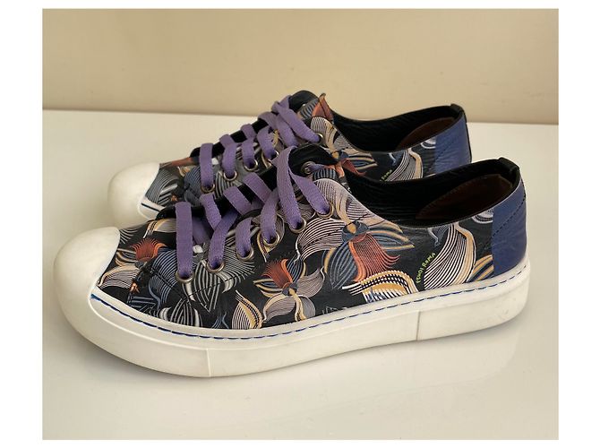 Baskets Fendi multicolores en cuir - vue 4
