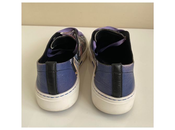 Baskets Fendi multicolores en cuir - vue 5