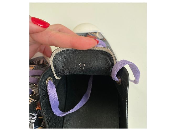Baskets Fendi multicolores en cuir - vue 7