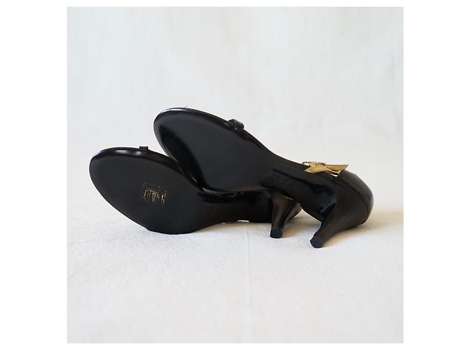 Chanel Sandalen Schwarz Golden - Ansicht 9