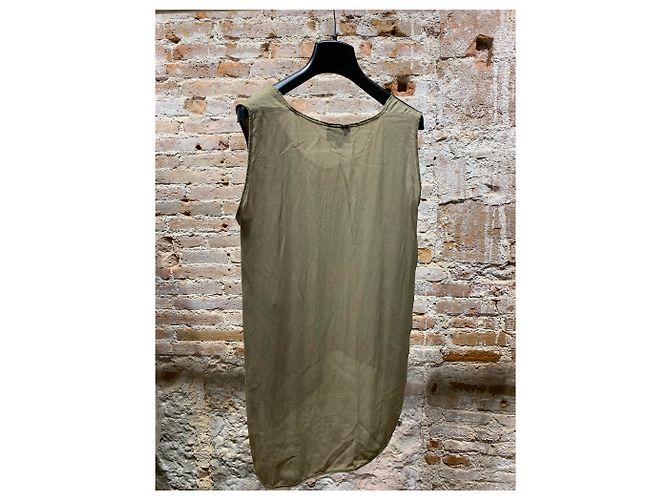 Autre Marque Transparenter Seidentop in Khaki - Ansicht 3