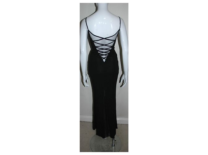 Autre Marque Atemberaubendes Abendkleid von Jiki Monte Carlo Schwarz - Ansicht 2