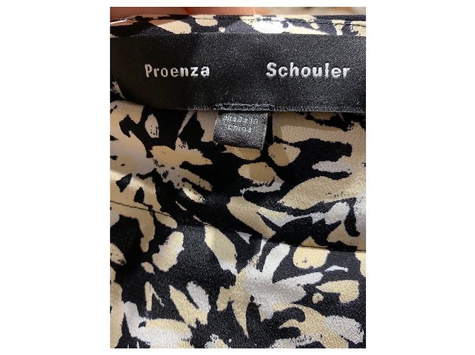 Completo Gonna e Camicia a Maniche Lunghe Proenza Schouler Seta Nero Giallo - vista 3