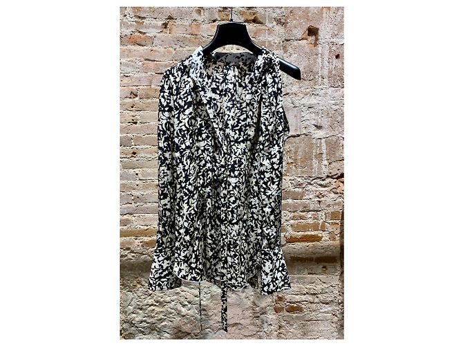 Completo Gonna e Camicia a Maniche Lunghe Proenza Schouler Seta Nero Giallo - vista 6