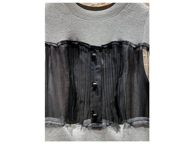 Abito ampio Sacai nero e grigio cotone M - vista 2