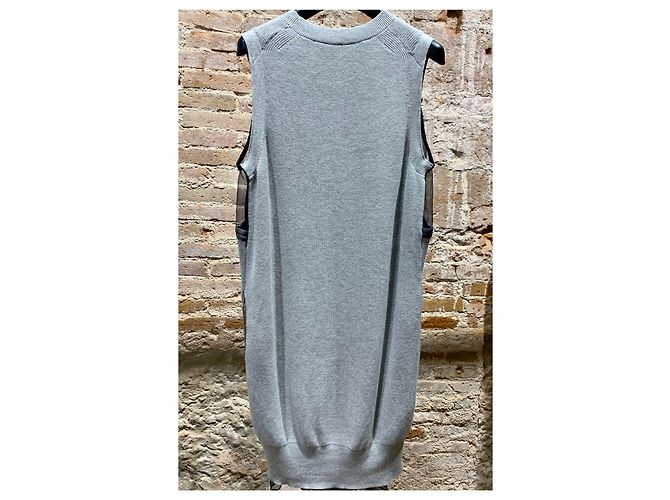 Abito ampio Sacai nero e grigio cotone M - vista 4
