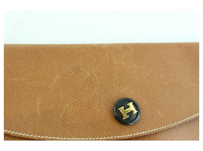 Busta Hermès Pochette Rio 7Hz1128 Pochette in pelle marrone - vista 10