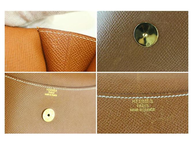 Busta Hermès Pochette Rio 7Hz1128 Pochette in pelle marrone - vista 3