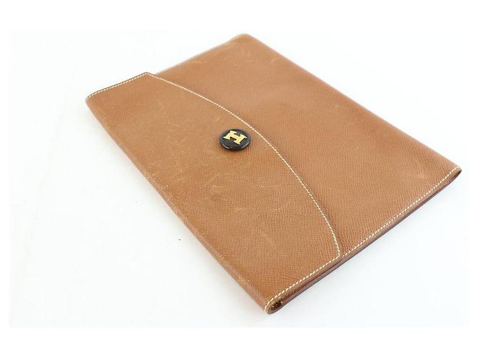 Busta Hermès Pochette Rio 7Hz1128 Pochette in pelle marrone - vista 6