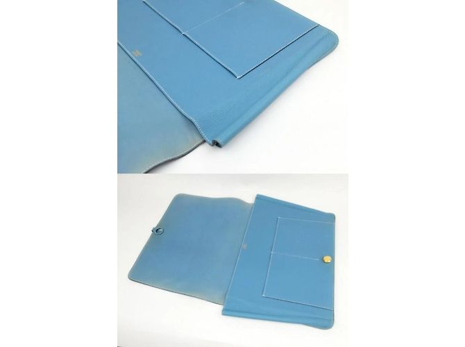 Hermès Jean Togo Portadocumenti Extra Large Portadocumenti Dogon Pochette in pelle blu - vista 2