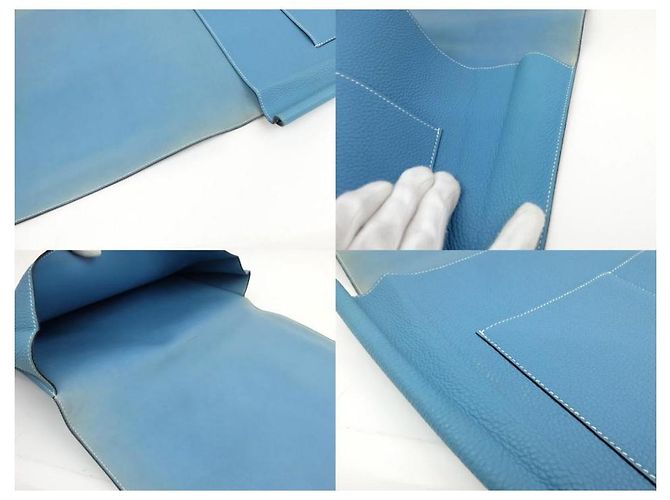 Hermès Jean Togo Portadocumenti Extra Large Portadocumenti Dogon Pochette in pelle blu - vista 7